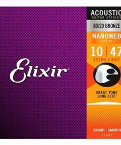 מיתרים לגיטרה אקוסטית אליקסיר - 10-47 -  Elixir 11002 NANOWEB 80/20 Bronze
