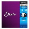 מיתרים לגיטרה אקוסטית אליקסיר - 11-52 -  Elixir 11025 POLYWEB 80/20 Bronze