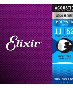 מיתרים לגיטרה אקוסטית אליקסיר - 11-52 -  Elixir 11025 POLYWEB 80/20 Bronze
