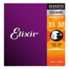 מיתרים לגיטרה אקוסטית אליקסיר - 11-52 -  Elixir 11027 NANOWEB 80/20 Bronze