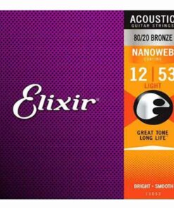 מיתרים לגיטרה אקוסטית אליקסיר - 12-53 -  Elixir 11052 NANOWEB 80/20 Bronze