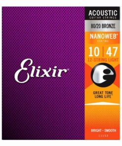 מיתרים לגיטרה 12 אקוסטית אליקסיר - 10-47 -  Elixir 11152 NANOWEB 80/20 Bronze 12String