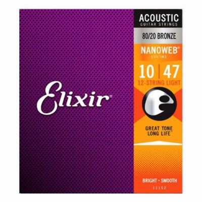 מיתרים לגיטרה 12 אקוסטית אליקסיר - 10-47 - Elixir 11152 NANOWEB 80/20 Bronze 12String