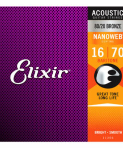 מיתרים לגיטרה אקוסטית בריטון אליקסיר - 16-70 -  Elixir 11306 NANOWEB 80/20 Bronze