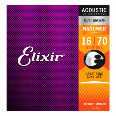 מיתרים לגיטרה אקוסטית בריטון אליקסיר - 16-70 - Elixir 11306 NANOWEB 80/20 Bronze