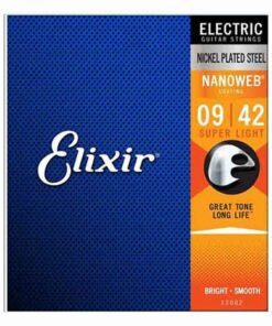 מיתרים לגיטרה חשמלית אליקסיר - 9-42 -  Elixir 12002 NANOWEB Nickel Plated Steel