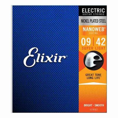 מיתרים לגיטרה חשמלית אליקסיר - 9-42 - Elixir 12002 NANOWEB Nickel Plated Steel