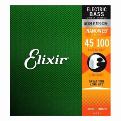 מיתרים לגיטרה בס אליקסיר - 45-100 - Elixir 14052 NANOWEB Nickel Plated Steel