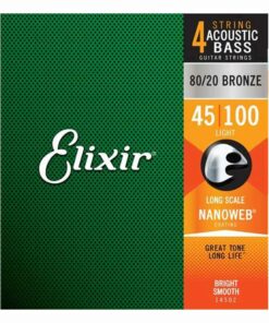 סט מיתרים לבס אקוסטית אליקסיר -45-100-  NANOWEB 14502  80/20 Bronze
