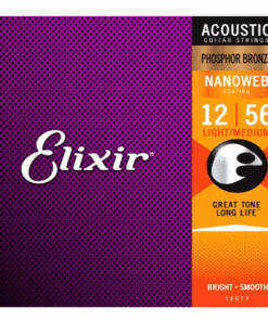 מיתרים לגיטרה אקוסטית אליקסיר - 12-56 -  Elixir 16077 NANOWEB Phosphor Bronze