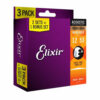 3 סטים מיתרים לגיטרה אקוסטית אליקסיר - 12-53 -  Elixir 16545 NANOWEB Phosphor Bronze 3Pack