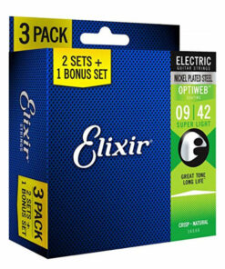 3 סטים מיתרים לגיטרה חשמלית אליקסיר - 9-42 -  Elixir OPTIWEB 16550 Nickel Plated Steel 3Pack