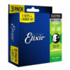 3 סטים מיתרים לגיטרה חשמלית אליקסיר - 10-46 -  Elixir OPTIWEB 16552 Nickel Plated Steel 3Pack