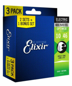 3 סטים מיתרים לגיטרה חשמלית אליקסיר - 10-46 -  Elixir OPTIWEB 16552 Nickel Plated Steel 3Pack