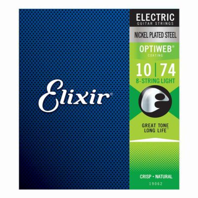 מיתרים לגיטרה חשמלית 8 אליקסיר - 10-74 -  Elixir 19062 OPTIWEB 8String Nickel Plated Steel