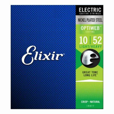 מיתרים לגיטרה חשמלית אליקסיר - 10-52 -  Elixir 19077 OPTIWEB Nickel Plated Steel