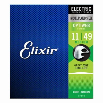 מיתרים לגיטרה חשמלית אליקסיר - 11-49 - Elixir 19102 OPTIWEB Nickel Plated Steel