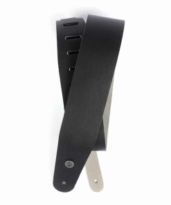 רצועה לגיטרה עור שחור דדריו - Daddario 25L00-DX Planet Waves, Deluxe Black Leather Classic Guitar Strap