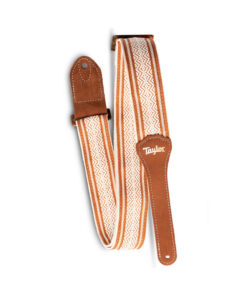 רצועה לגיטרה כותנה לבן וחום טיילור Taylor Strap 4003-20 ,Taylor Academy Strap
