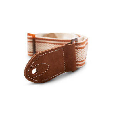 ⁦רצועה לגיטרה כותנה לבן וחום טיילור Taylor Strap 4003-20 ,Taylor Academy Strap⁩ – תמונה ⁦4⁩