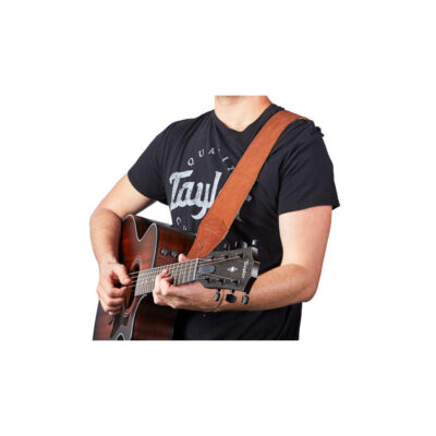 ⁦רצועה לגיטרה עור זמש חום משופשף טיילור Taylor Strap 4103-25 ,Sanded Suede Gemstone Strap⁩ – תמונה ⁦3⁩