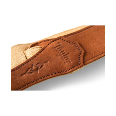 ⁦רצועה לגיטרה עור זמש חום משופשף טיילור Taylor Strap 4103-25 ,Sanded Suede Gemstone Strap⁩ – תמונה ⁦4⁩