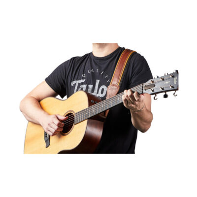 ⁦רצועה לגיטרה עור חום שחור טיילור Taylor Strap 4107-25 ,Taylor Century Leather⁩ – תמונה ⁦3⁩