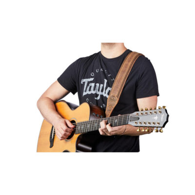 ⁦רצועה לגיטרה עור חום כהה טיילור Taylor Strap 4109-25 ,Wings Strap Leather⁩ – תמונה ⁦3⁩