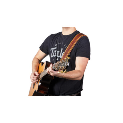 ⁦רצועה לגיטרה עור חום עיטור עלי גפן טיילור Taylor Strap 4123-25 ,Spring Vine Strap Leather⁩ – תמונה ⁦3⁩