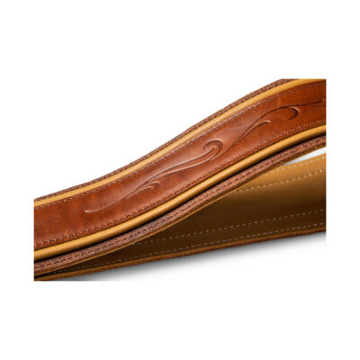 ⁦רצועה לגיטרה עור חום עיטור עלי גפן טיילור Taylor Strap 4123-25 ,Spring Vine Strap Leather⁩ – תמונה ⁦4⁩