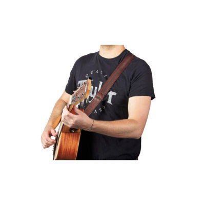 ⁦רצועה לגיטרה עור דקה חום שוקולד טיילור Taylor Strap 4205-15 ,Slim Strap Leather⁩ – תמונה ⁦3⁩
