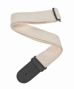 רצועה לבנה מכותנה לגיטרה דדריו - Daddario 50CT01 Planet Waves Strap, Nat Cotton Strap