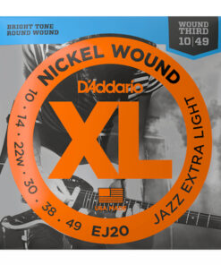 מיתרים לגיטרה חשמלית דדריו - 10-49 - Daddario EJ20 Nickel Wound Jazz Extra Light