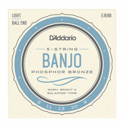 מיתרים לבנג'ו דדריו - 9-20 - Daddario EJ69B 5-String Banjo Phosphor Bronze Custom Light