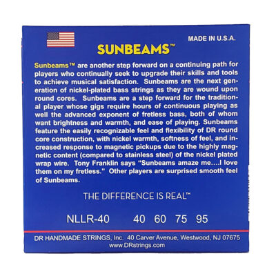 ⁦מיתרים לגיטרה בס די.אר - 40-95 - DR NLLR-40 Sunbeam Bass⁩ – תמונה ⁦2⁩