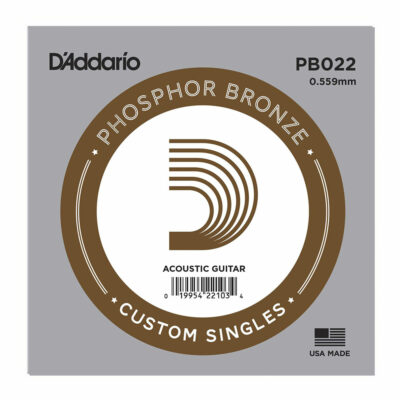 מיתר בודד לגיטרה אקוסטית דדריו - Daddario PB022 PHOSPHOR BRONZE Single - 022