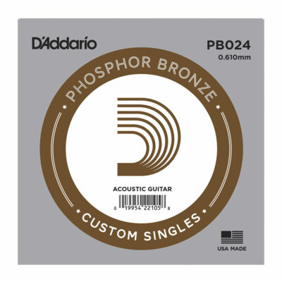 מיתר בודד לגיטרה אקוסטית דדריו - Daddario PB024 PHOSPHOR BRONZE Single - 024