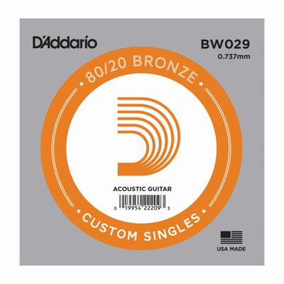 מיתר בודד לגיטרה אקוסטית דדריו - Daddario BW029 80/20 Bronze Wound Single - 029
