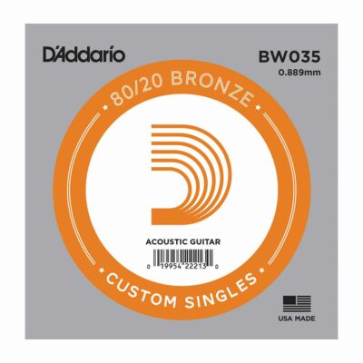 מיתר בודד לגיטרה אקוסטית דדריו - Daddario BW035 80/20 Bronze Wound Single - 035