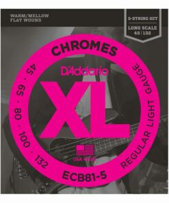 מיתרים לגיטרה בס 5 מיתרים דדריו - 45-132 - Daddario ECB81-5 Chromes Bass Long Scale 5String