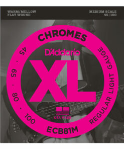 מיתרים לגיטרה בס דדריו - 45-100 - Daddario ECB81M Chromes Bass Medium Scale