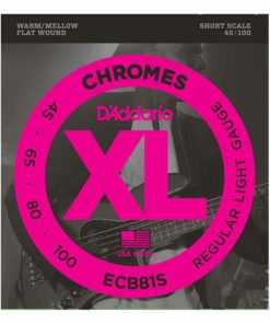 מיתרים לגיטרה בס דדריו - 45-100 - Daddario ECB81S Chromes Bass Short Scale