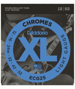 מיתרים לגיטרה חשמלית דדריו - 12-52 - Daddario ECG25 Chromes Flat Wound