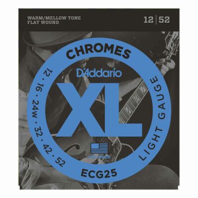 מיתרים לגיטרה חשמלית דדריו - 12-52 - Daddario ECG25 Chromes Flat Wound