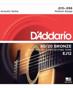 מיתרים לגיטרה אקוסטית דדריו - 13-56 - Daddario EJ12 80/20 Bronze Acoustic Guitar Strings