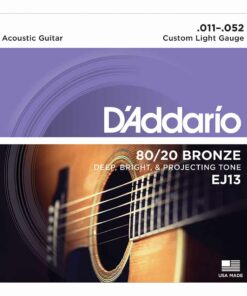 מיתרים לגיטרה אקוסטית דדריו - 11-52 - Daddario EJ13 80/20 Bronze Acoustic Guitar Strings
