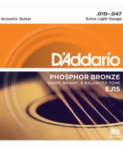 מיתרים לגיטרה אקוסטית דדריו - Daddario Phosphor Bronze EJ15 Acoustic Guitar Strings - 10-47