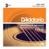 3 סטים מיתרים לגיטרה אקוסטית דדריו - Daddario Phosphor Bronze EJ15-3D Acoustic Guitar Strings 3Pack - 10-47
