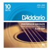 10 סטים מיתרים לגיטרה אקוסטית דדריו - Daddario Phosphor Bronze EJ16-10P Acoustic Guitar Strings 10Pack - 12-53