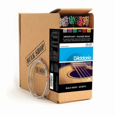 25 סטים מיתרים לגיטרה אקוסטית דדריו - Daddario Phosphor Bronze EJ16-B25 Acoustic Guitar Strings 25Pack - 12-53